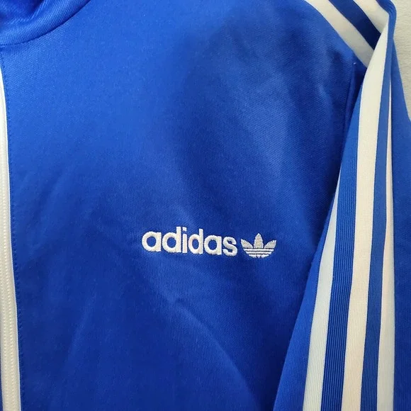 Adidas Originals Men M Blue Firebird Track Jacket Full Zip Trefoil 3-Stripe Logo - Picture 7 of 8